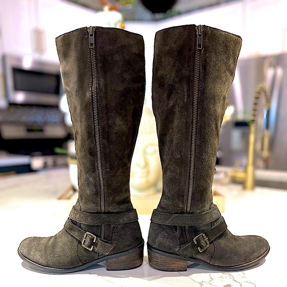 Diba Lea Chocolate Brown Genuine Suede Leather Tall Riding Boots, Women’s Sz 5.5 - Picture 5 of 10